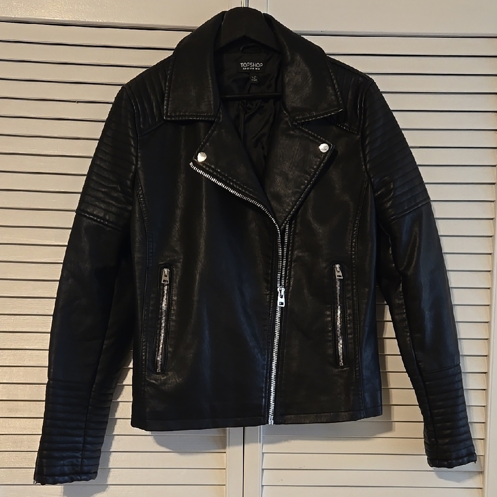 Topshop Black Leather Jacket